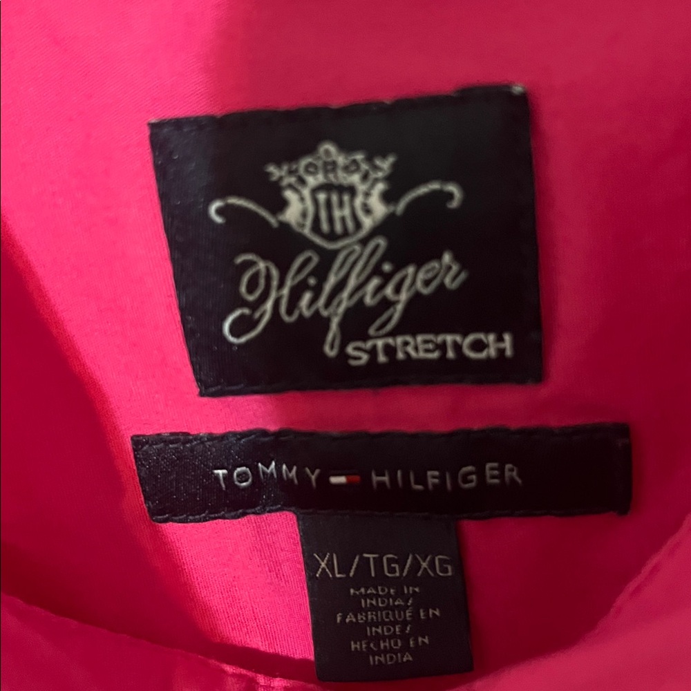 Tommy Hilfiger Women's Bright Pink Button-Down Shirt - Picture 2 of 4